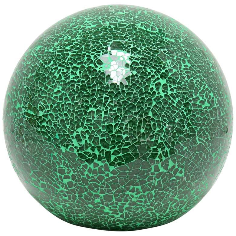 Image 2 Simple Designs 7 3/4" High Green Mosaic Ceramic Ball Accent Table Lamp