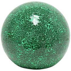 Simple Designs 7 3/4&quot; High Green Mosaic Ceramic Ball Accent Table Lamp