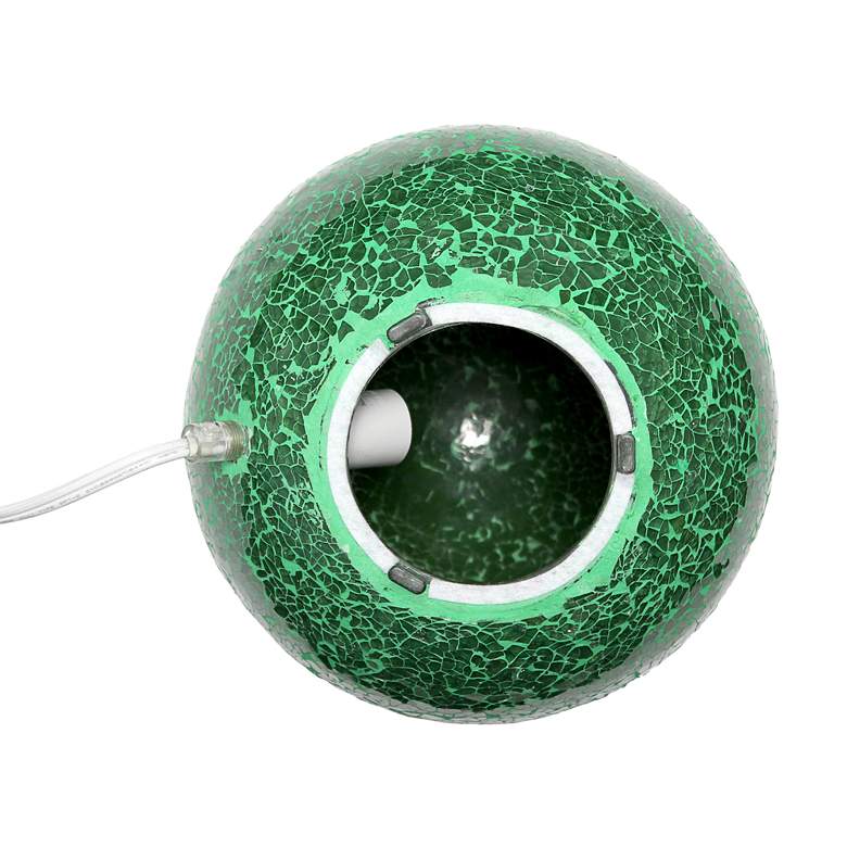Image 3 Simple Designs 7 3/4" High Green Mosaic Ceramic Ball Accent Table Lamp more views