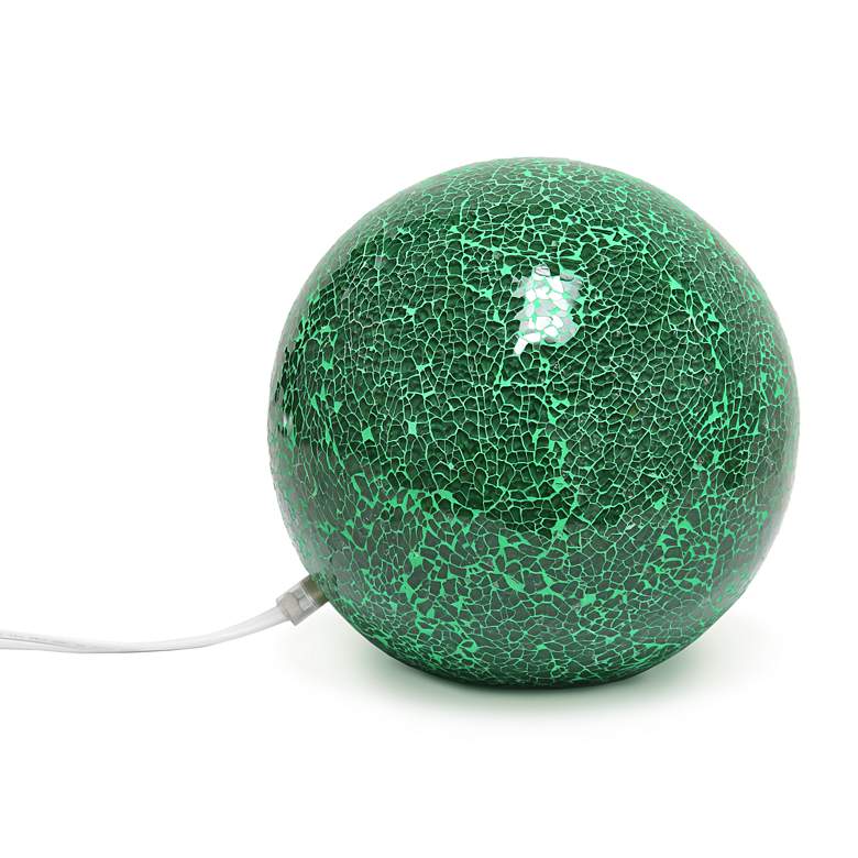 Image 4 Simple Designs 7 3/4" High Green Mosaic Ceramic Ball Accent Table Lamp more views