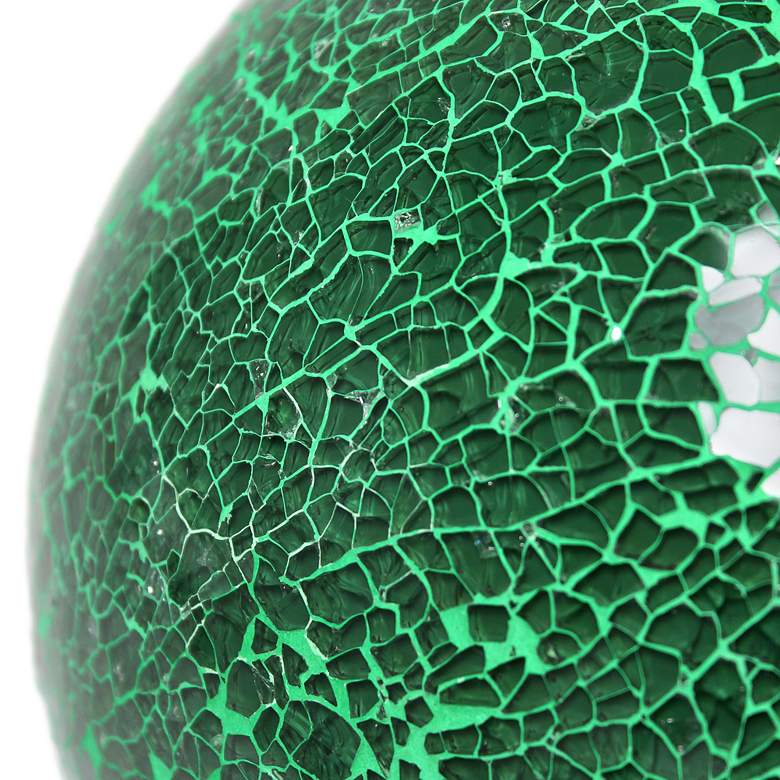 Image 6 Simple Designs 7 3/4" High Green Mosaic Ceramic Ball Accent Table Lamp more views