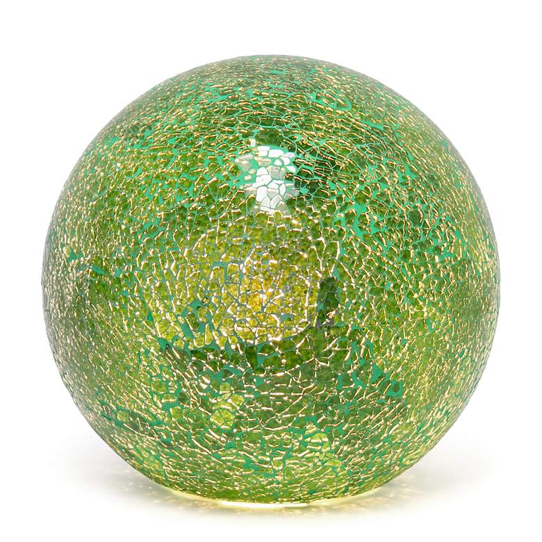Image 7 Simple Designs 7 3/4" High Green Mosaic Ceramic Ball Accent Table Lamp more views