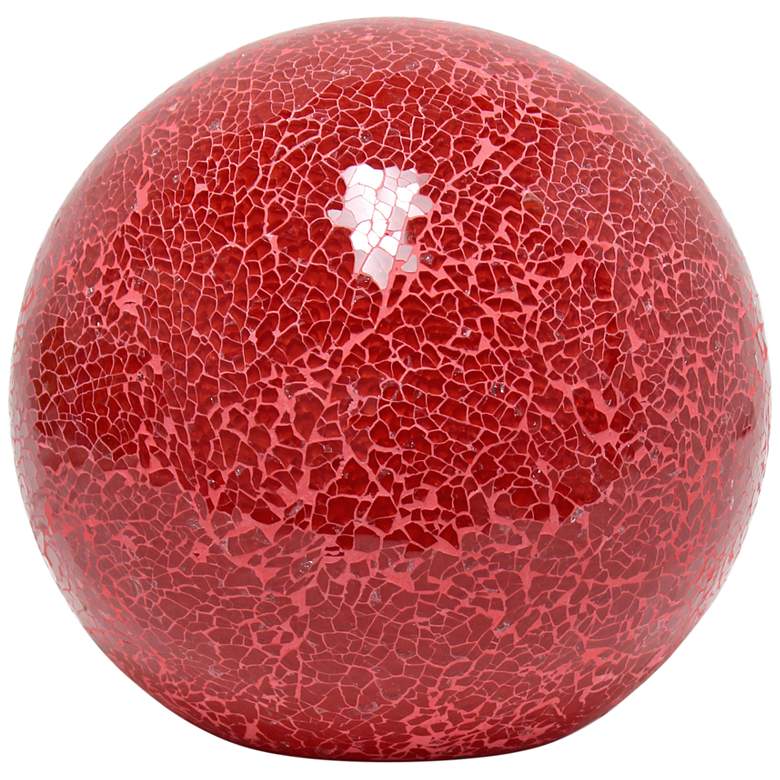 Image 2 Simple Designs 7 3/4" High Red Mosaic Ceramic Ball Accent Table Lamp