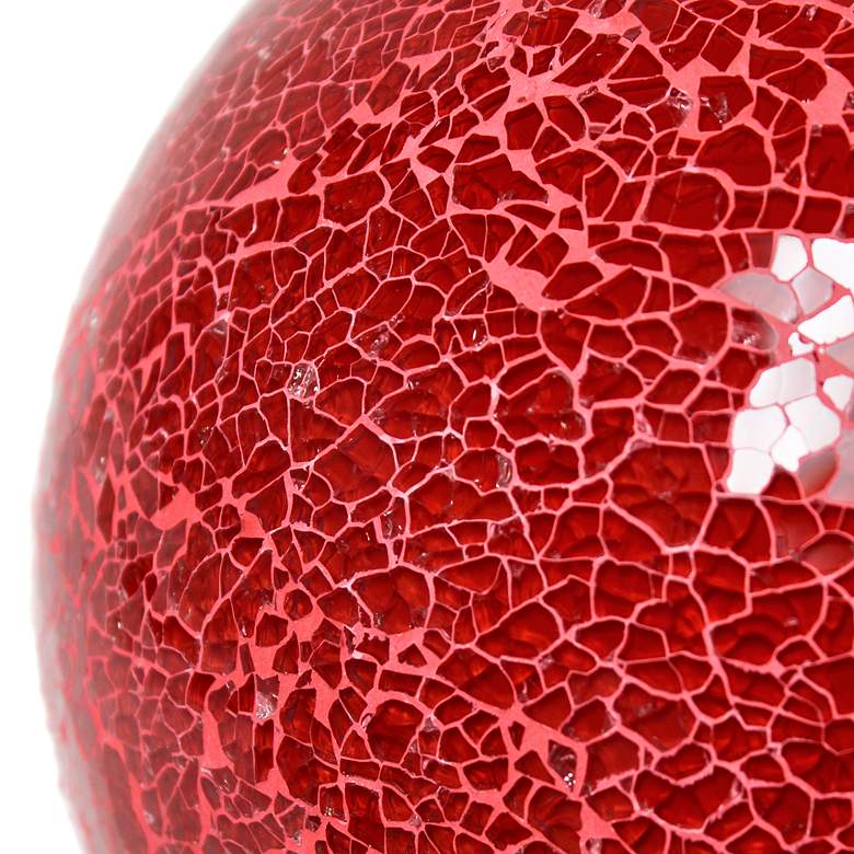 Image 7 Simple Designs 7 3/4" High Red Mosaic Ceramic Ball Accent Table Lamp more views
