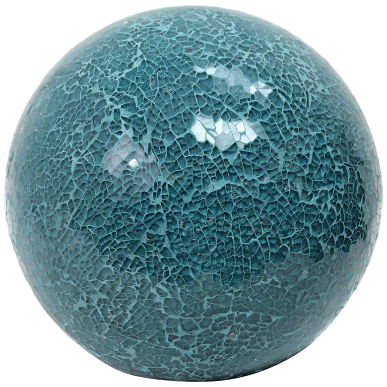 Image 2 Simple Designs 7 3/4" High Teal Mosaic Ceramic Ball Accent Table Lamp