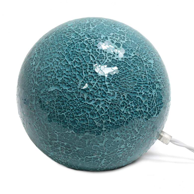 Image 5 Simple Designs 7 3/4 inch High Teal Mosaic Ceramic Ball Accent Table Lamp more views