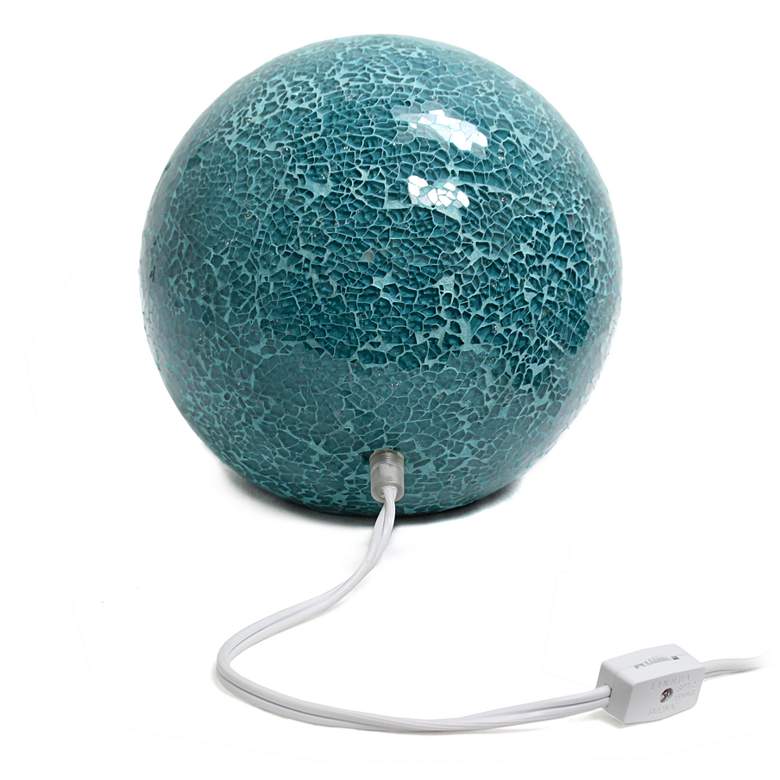 Image 6 Simple Designs 7 3/4" High Teal Mosaic Ceramic Ball Accent Table Lamp more views