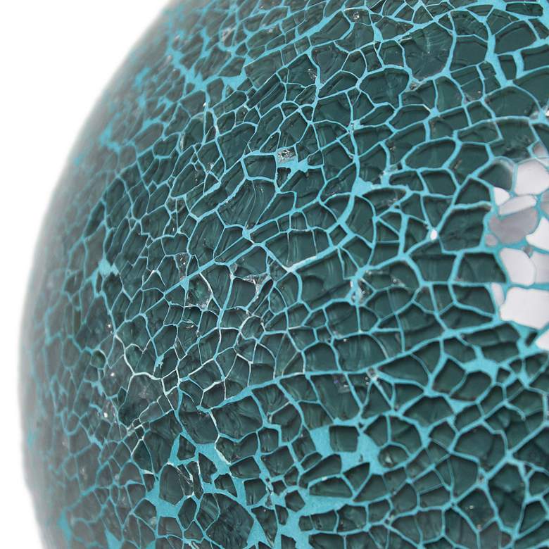 Image 7 Simple Designs 7 3/4" High Teal Mosaic Ceramic Ball Accent Table Lamp more views