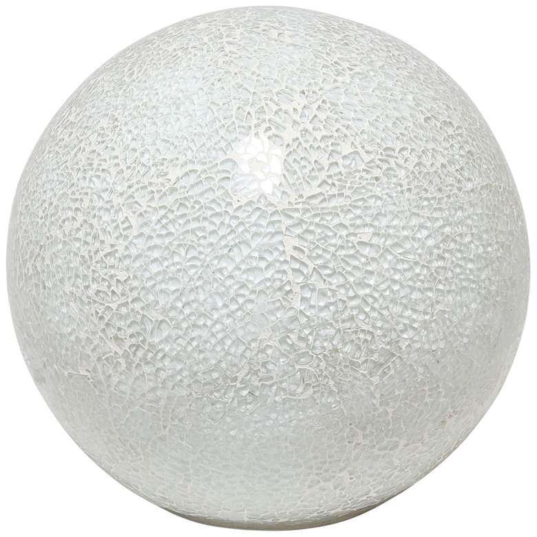 Image 2 Simple Designs 7 3/4" High White Mosaic Ceramic Ball Accent Table Lamp