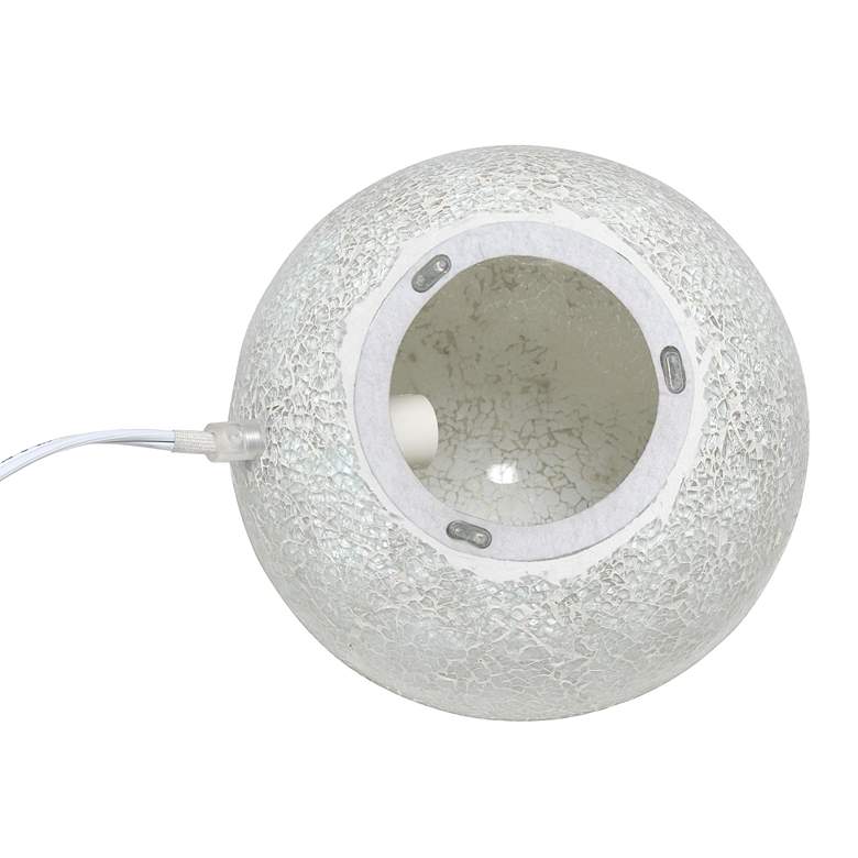 Image 4 Simple Designs 7 3/4" High White Mosaic Ceramic Ball Accent Table Lamp more views