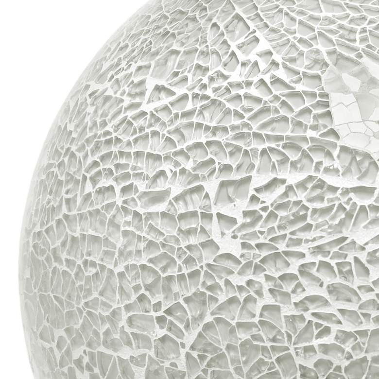 Image 5 Simple Designs 7 3/4 inch High White Mosaic Ceramic Ball Accent Table Lamp more views