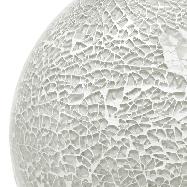 Image 5 Simple Designs 7 3/4" High White Mosaic Ceramic Ball Accent Table Lamp more views