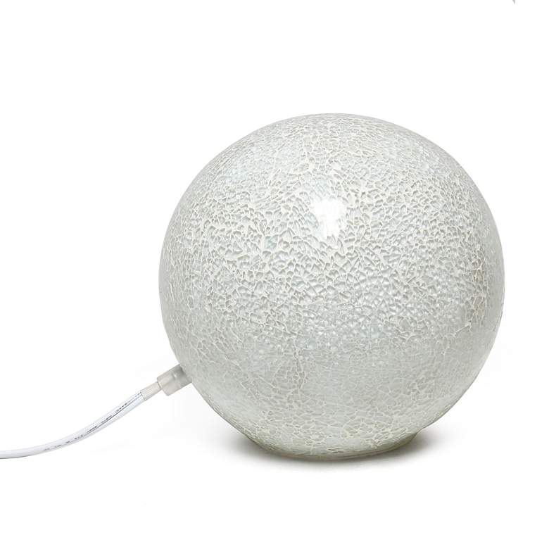 Image 6 Simple Designs 7 3/4 inch High White Mosaic Ceramic Ball Accent Table Lamp more views