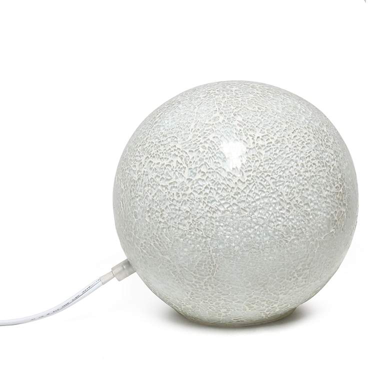 Image 6 Simple Designs 7 3/4" High White Mosaic Ceramic Ball Accent Table Lamp more views
