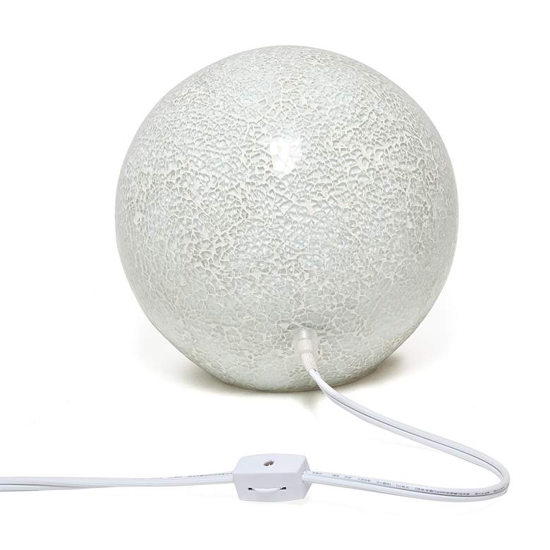 Image 7 Simple Designs 7 3/4 inch High White Mosaic Ceramic Ball Accent Table Lamp more views