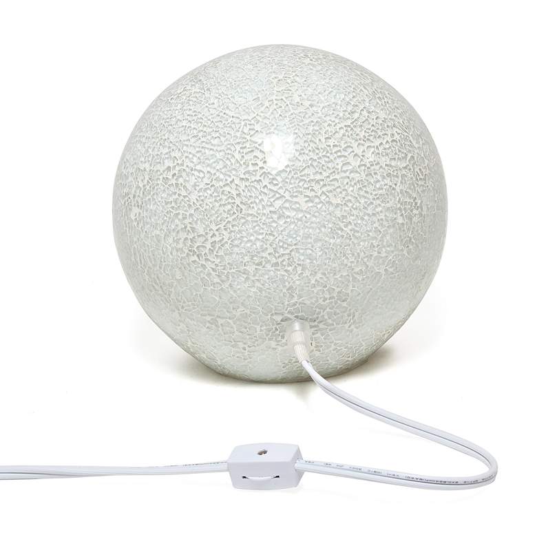 Image 7 Simple Designs 7 3/4" High White Mosaic Ceramic Ball Accent Table Lamp more views