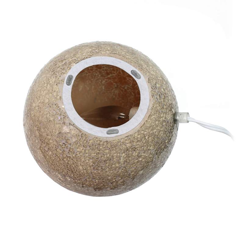 Image 3 Simple Designs 7 3/4"H Champagne Mosaic Ceramic Ball Accent Table Lamp more views