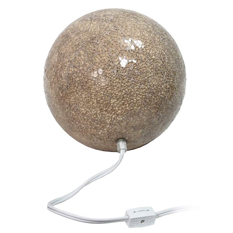 Image 5 Simple Designs 7 3/4 inchH Champagne Mosaic Ceramic Ball Accent Table Lamp more views
