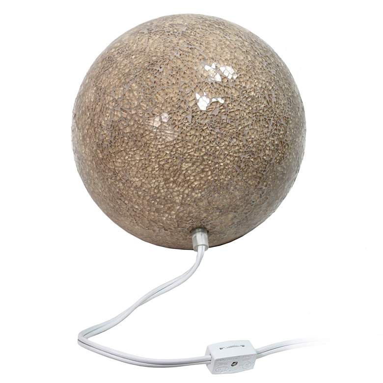 Image 5 Simple Designs 7 3/4"H Champagne Mosaic Ceramic Ball Accent Table Lamp more views