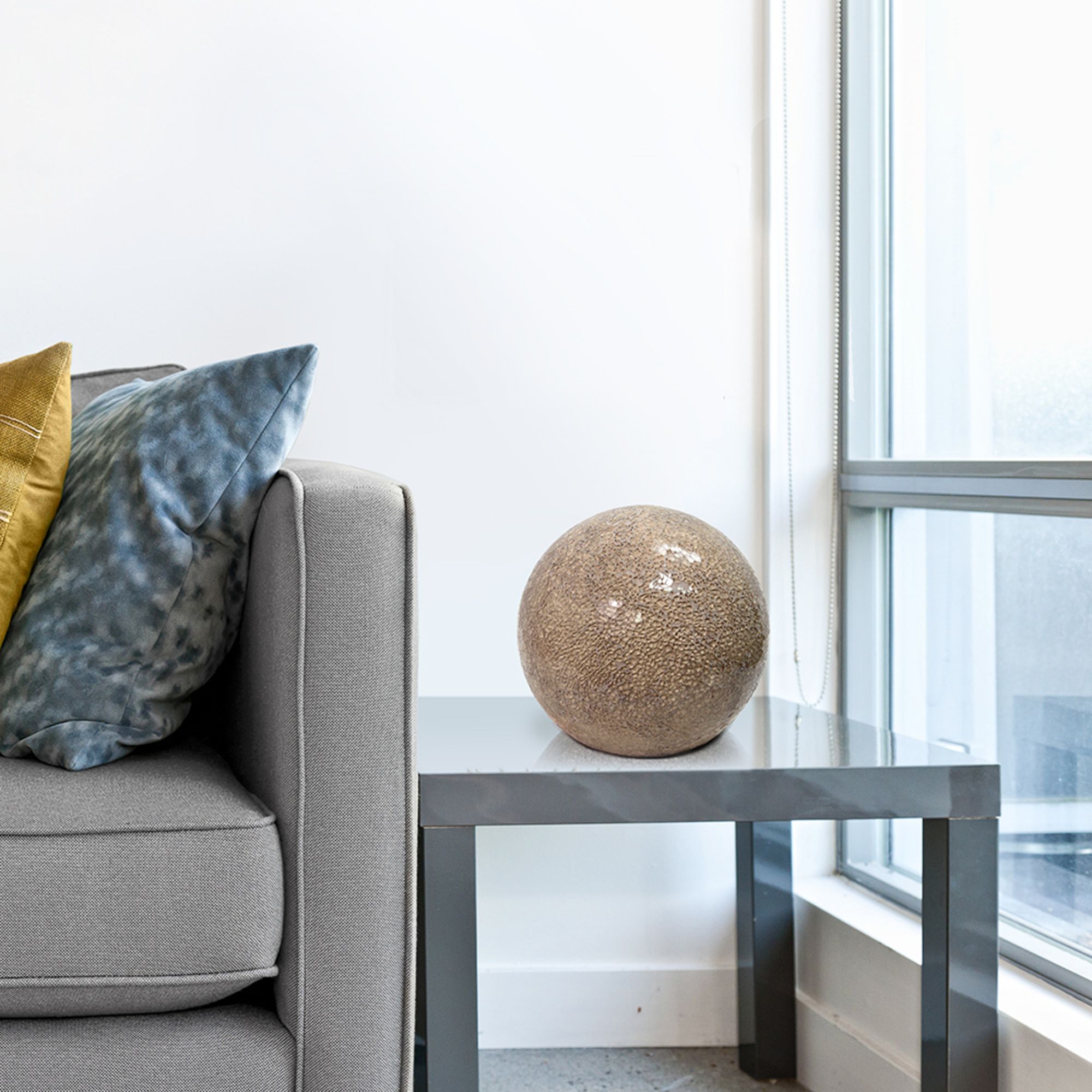 Simple Designs 7 3/4"H Champagne Mosaic Ceramic Ball Accent Table Lamp