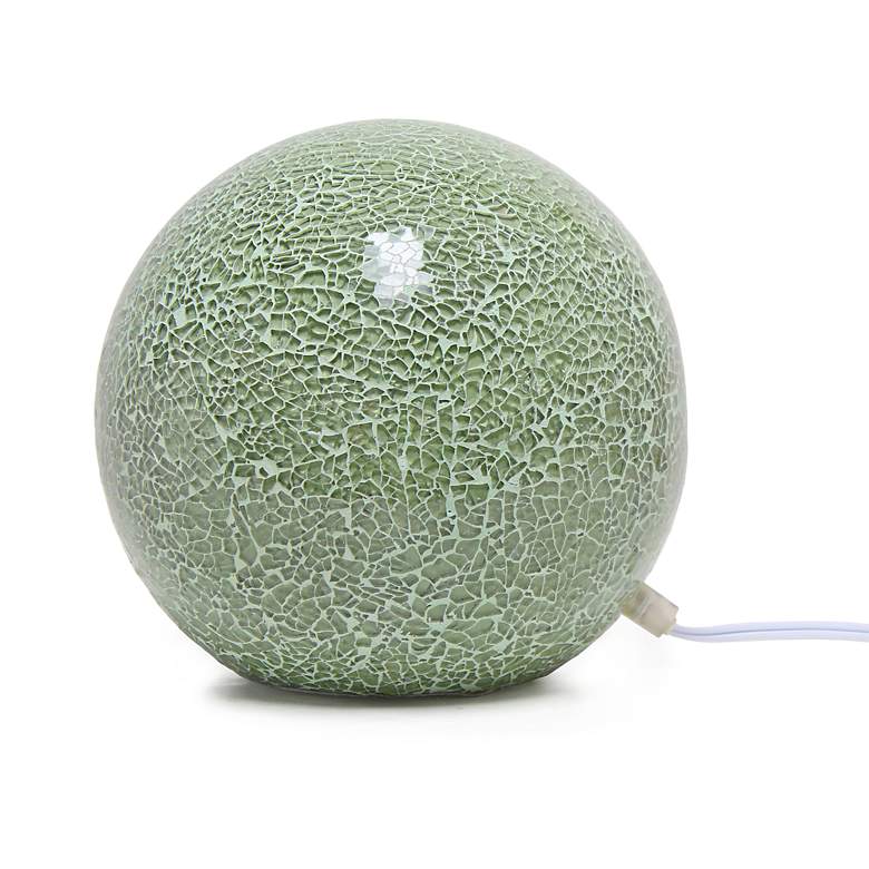 Image 6 Simple Designs 7 3/4"H Mosaic Sage Green Ball Accent Lamp more views