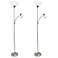 Simple Designs 71.5" Floor Lamp w/ Reading Light 2 Pack Set, Brushed N