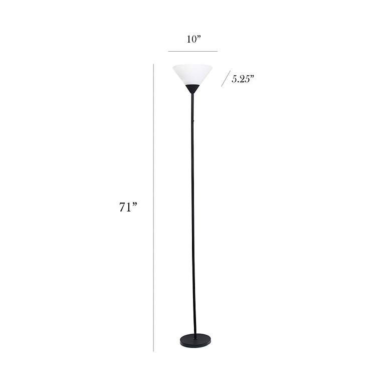 Image 5 Simple Designs 71 inch High Black Metal Torchiere Floor Lamp more views