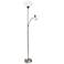 Simple Designs 71" High Brushed Nickel 2-Light Torchiere Floor Lamp
