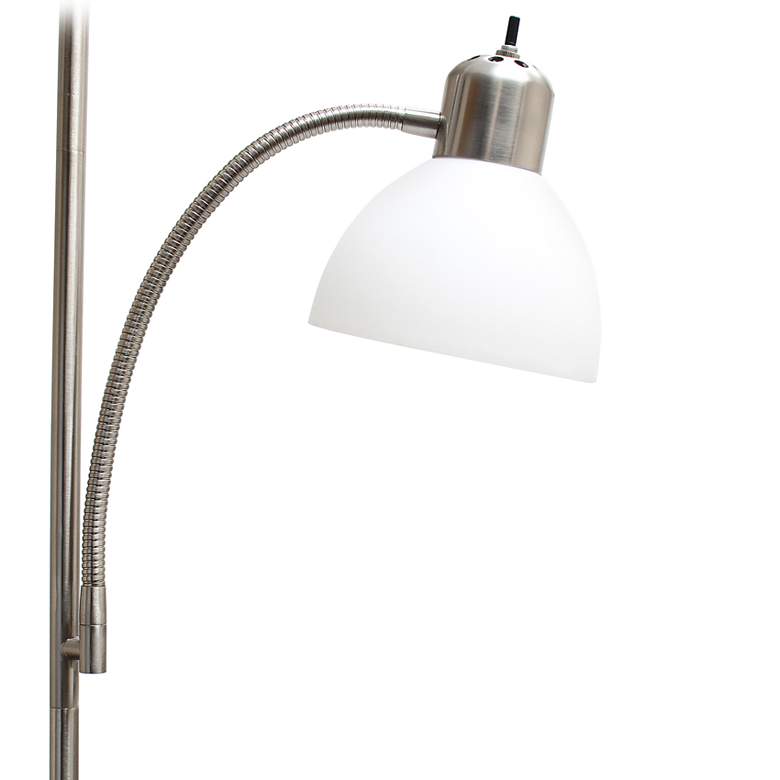 Image 5 Simple Designs 71 inch High Brushed Nickel 2-Light Torchiere Floor Lamp more views