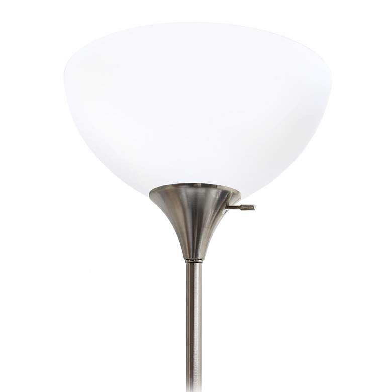 Image 7 Simple Designs 71" High Brushed Nickel 2-Light Torchiere Floor Lamp more views