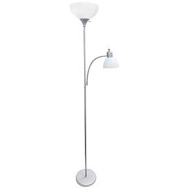 Image2 of Simple Designs 71" High Silver Metal 2-Light Torchiere Floor Lamp