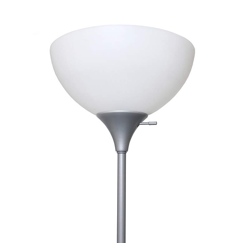 Image 5 Simple Designs 71" High Silver Metal 2-Light Torchiere Floor Lamp more views