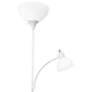 Simple Designs 71" White Modern Torchiere Floor Lamp with Side Light