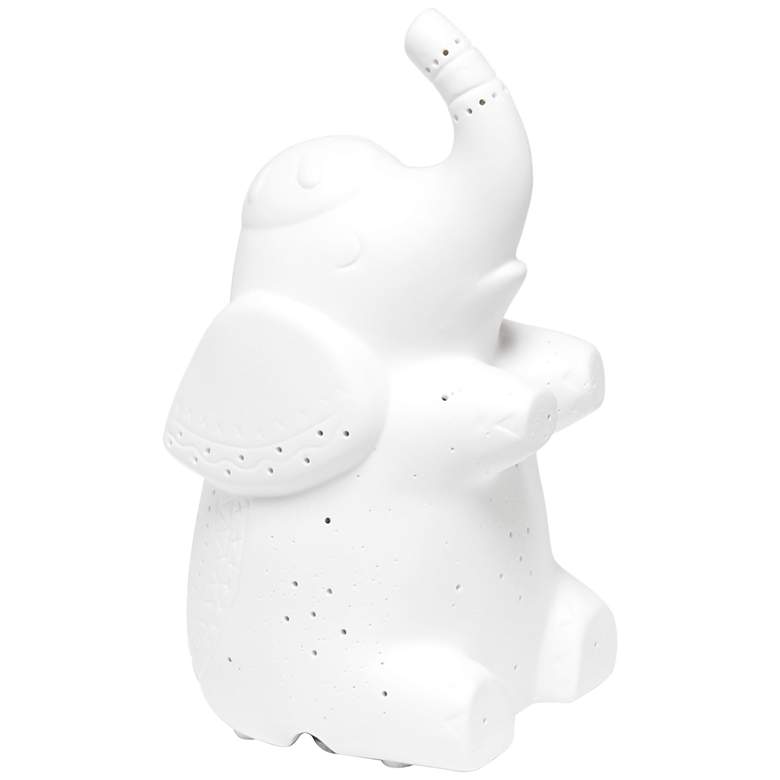 Image 2 Simple Designs 8 1/4" High White Porcelain Elephant Accent Table Lamp