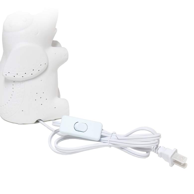 Image 6 Simple Designs 8 1/4" High White Porcelain Elephant Accent Table Lamp more views