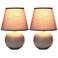 Simple Designs 8 3/4" High Gray Mini Accent Table Lamps Set of 2