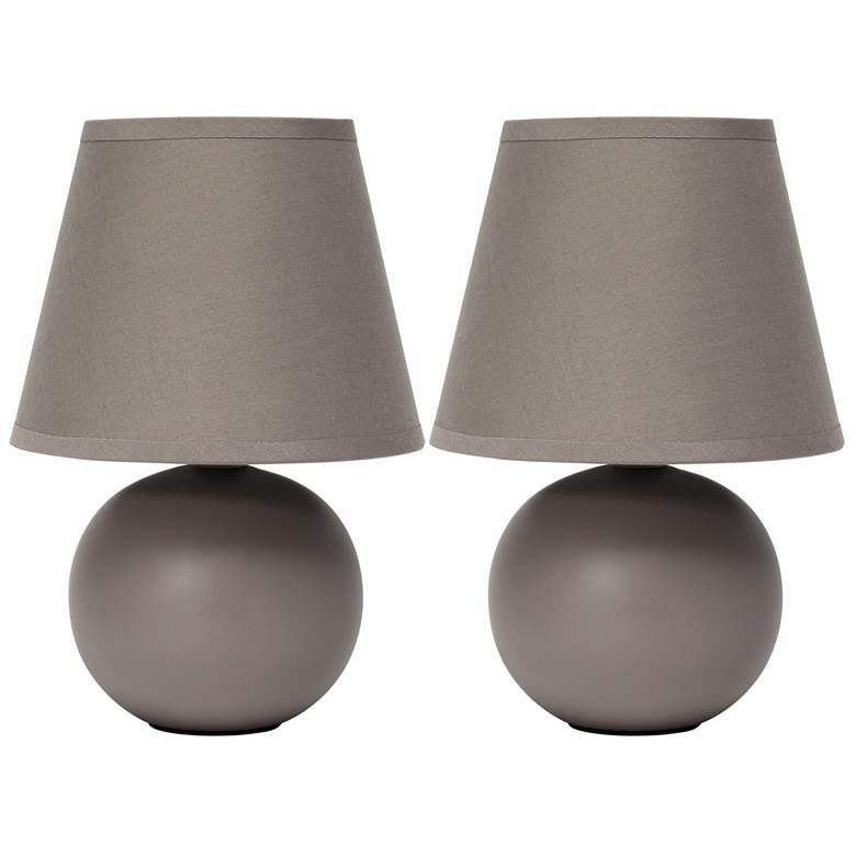 Image 3 Simple Designs 8 3/4" High Gray Mini Accent Table Lamps Set of 2 more views