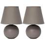 3_Simple Designs 8 3/4" High Gray Mini Accent Table Lamps Set of 2 more views