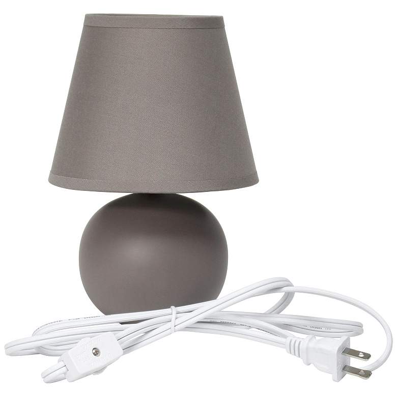 Image 6 Simple Designs 8 3/4" High Gray Mini Accent Table Lamps Set of 2 more views