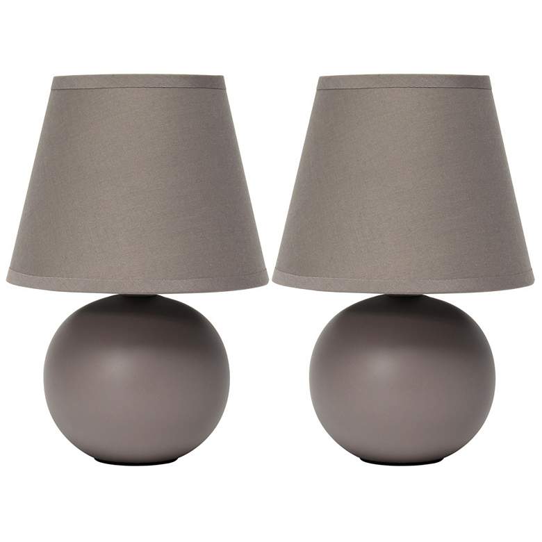 Image 3 Simple Designs 8 3/4 inchH Gray Mini Accent Table Lamps Set of 2 more views