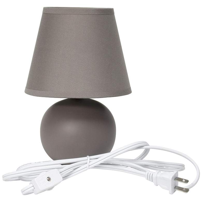 Image 6 Simple Designs 8 3/4 inchH Gray Mini Accent Table Lamps Set of 2 more views