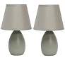 3_Simple Designs 9 1/2" High Gray Mini Accent Table Lamps Set of 2 more views