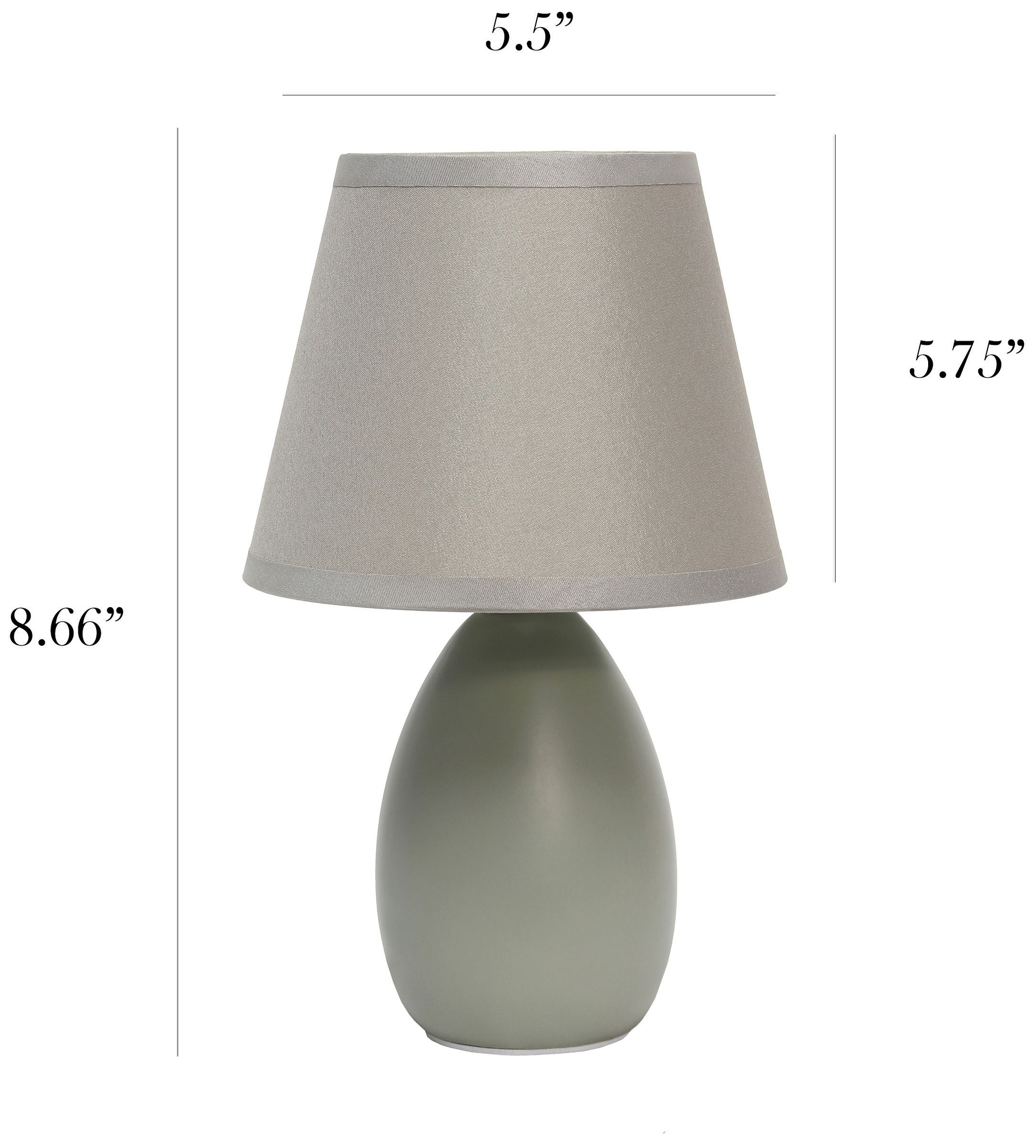 Simple Designs 9 1/2" High Gray Mini Accent Table Lamps Set of 2