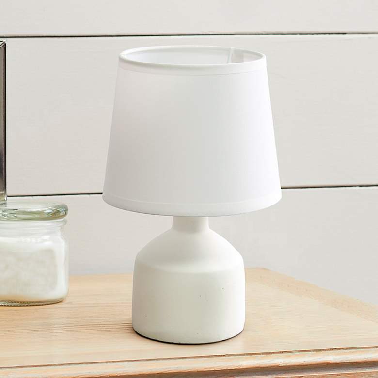 Image 1 Simple Designs 9 1/2 inch High Off-White Accent Table Lamp