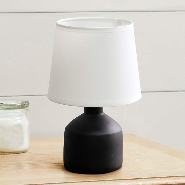 Image 1 Simple Designs 9 1/2 inchH Black Bocksbeutal Accent Table Lamp