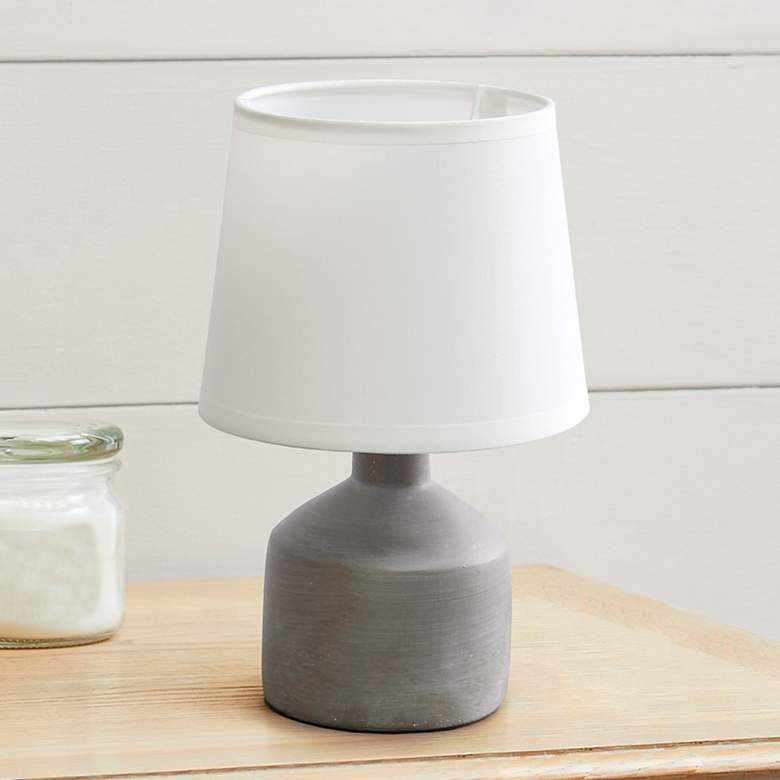 Image 1 Simple Designs 9 1/2"H Gray Bocksbeutal Accent Table Lamp