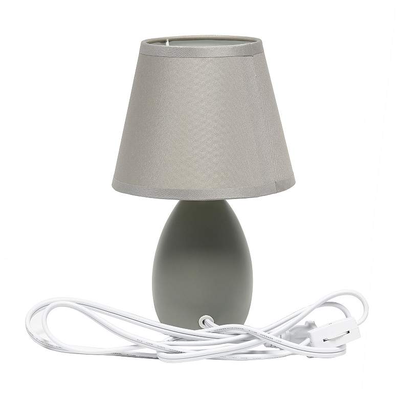 Image 5 Simple Designs 9 1/2"H Gray Mini Accent Table Lamps Set of 2 more views