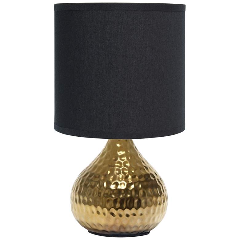 Image 2 Simple Designs 9 1/4" High Gold Drip Accent Table Lamp