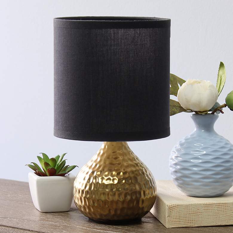 Image 1 Simple Designs 9 1/4 inch High Gold Drip Accent Table Lamp