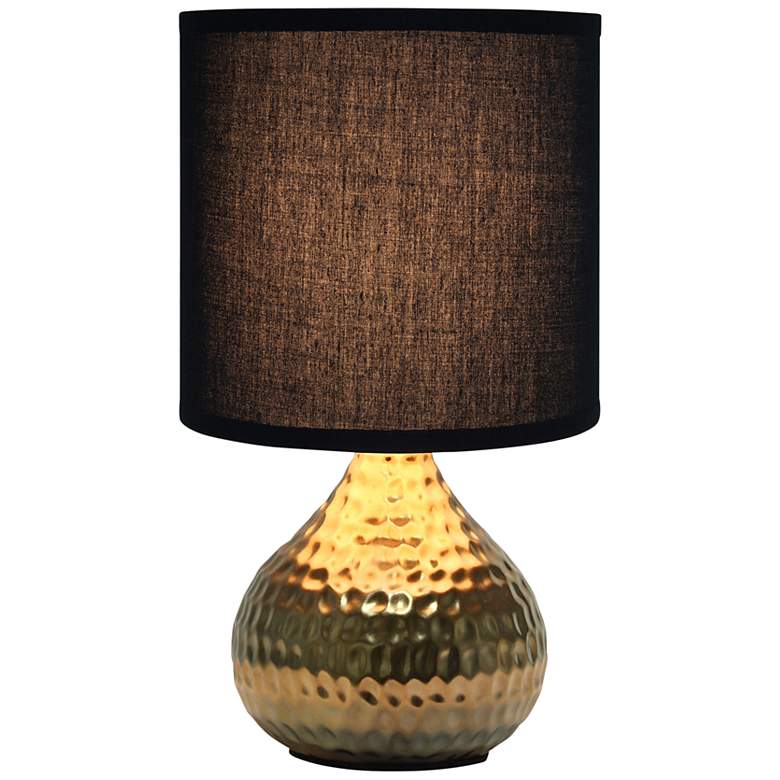 Image 7 Simple Designs 9 1/4" High Gold Drip Accent Table Lamp more views